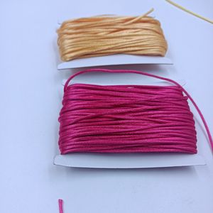 2 mm 20metters Rattail Satin Cord Thread chinois Bracelet Macré de nœud Bracelet Traité DIY FIL TASSELS FIL PLUS 35COLORS