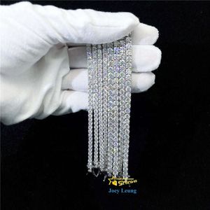 2mm 3mm 4mm 5mm 6.5mm Vvs Moissanite Lab Diamond 925 Sterling Zilver Hip Hop sieraden Bling Iced Out Tennis Armbanden Kettingen