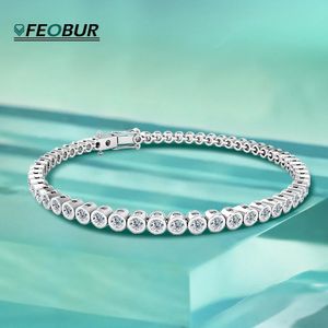 2mm 3mm Tennis Bracelet for Women Men 100% 925 Sterling Silver Original Certified Plated 18K White Gold Bracelets 240106