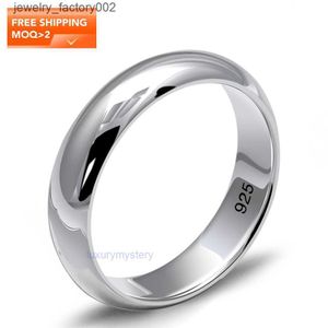 2 mm 4,5 mm 6 mm 925 Pure Silver Sieraden vingerringen voor vrouwen en mannen Eenvoudig paar ringen gladde trouwring voor geliefden