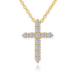 Collier en argent Sterling 925 de largeur 2mm-5mm, avec pendentif Moissanite VVS ice out pour collier pendentif croix Hip Hop