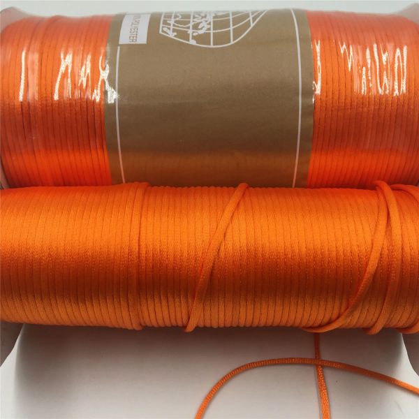 2 mm Orange Rattail Cordon de cordon de satin chinois bracelet macrame bracelet tressé des glands bricolages