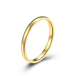 2mm Stapelbare Glanzende Slim Line Ring Vrouwen Goud Kleur Minimalistische Persoonlijkheid Sieraden Geschenken