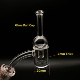 2mm d'épaisseur Flat Top 20mm OD Quartz Banger avec verre Carb Cap 10/14/18mm Mâle Femelle 45 90 degrés Quartz Bangers Clous