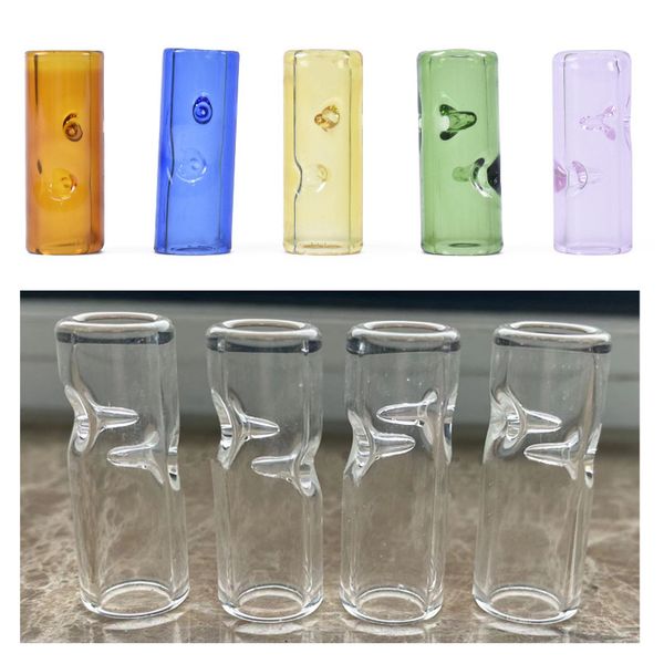 2 mm de espesor Pyrex Glass 12 mm OD Mini puntas de filtro de vidrio Accesorios para fumar narguile para tabaco de hierba seca con soporte para cigarrillos Pipa de agua Bong