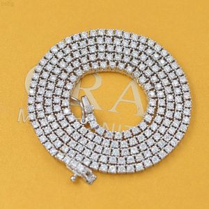 2mm Breed Vergulde d Kleur Moissanite Diamanten Ketting/armband 925 Zilveren Tennis Ketting voor Vrouw Elegante Sieraden