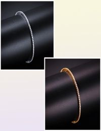 2 mm5 mm kubieke zirkonia van 789 inch tennis armband koper sieraden whitegold vergulde bangle w12181014735