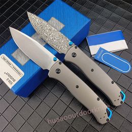 2modellen 535/535-ti bugout vouwmes 3.24 "Damascus Plain Blade TC4 verwerkt Outdoor Tactical Hunting EDC Defense Pocket 535-BK4 Knives 940 15535 533 3300