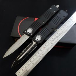 2 modelos de cuchillo dentado UT Marfione 3,8 "satén liso CNC D2 acero 6061-T6 cuchillos automáticos EDC cuchillos automáticos 204P herramientas