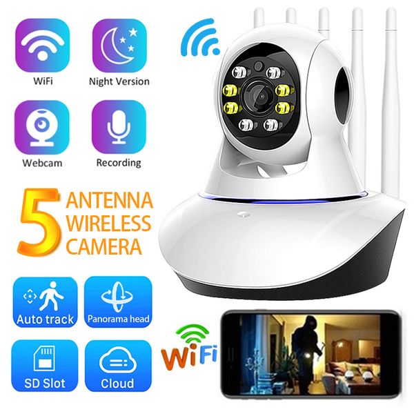 Caméra IP intelligente sans fil à cinq antennes 2MP 1080P, vidéosurveillance intérieure, Surveillance de sécurité, conversation bidirectionnelle, Audio, réseau de Vision nocturne IR