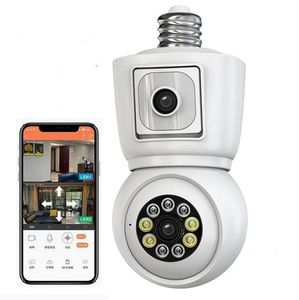 2MP E27 BULB WIFI CAMERA Dual Lens Dual Screen Auto Tracking Two Way Audio Color Night Vision Outdoor Security Camera