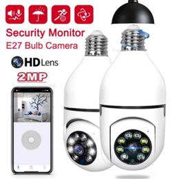 2MP LED -lamp Licht PTZ -camera 360 Roteer Full Color Night Vision Wireless WiFi Camera Smart Security Camera E27 Power Base