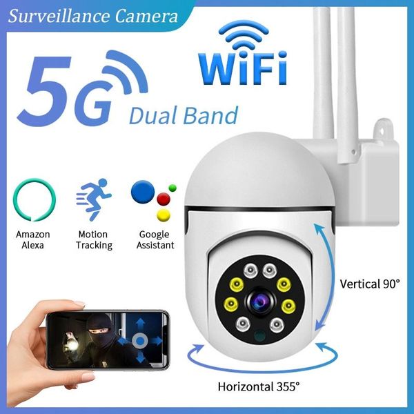 Caméra ip wifi 2mp extérieure 4x zoom numérique caméra de surveillance de sécurité sans fil audio bidirectionnel caméra couleur de nuit ai suivi humain