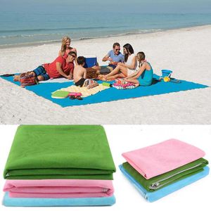 2Mx2M Été Portable Sable Fuite Plage Tapis En Plein Air Ultra-Mince Pliant Camping Voyage Plage Sable Fuite Pique-Nique Lit Matelas De Couchage Y0706