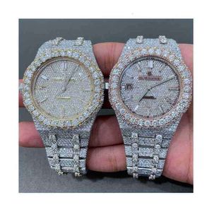 2NA9 Digner montre personnalisée de luxe glacé mode montre mécanique Moissanit e diamant livraison gratuite UC35