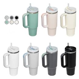 Gobelets en acier inoxydable de 2e génération de 40 oz avec couvercles à poignée pailles grande capacité chopes à bière bouteilles d'eau camping en plein air gobelets isolés sous vide 0206