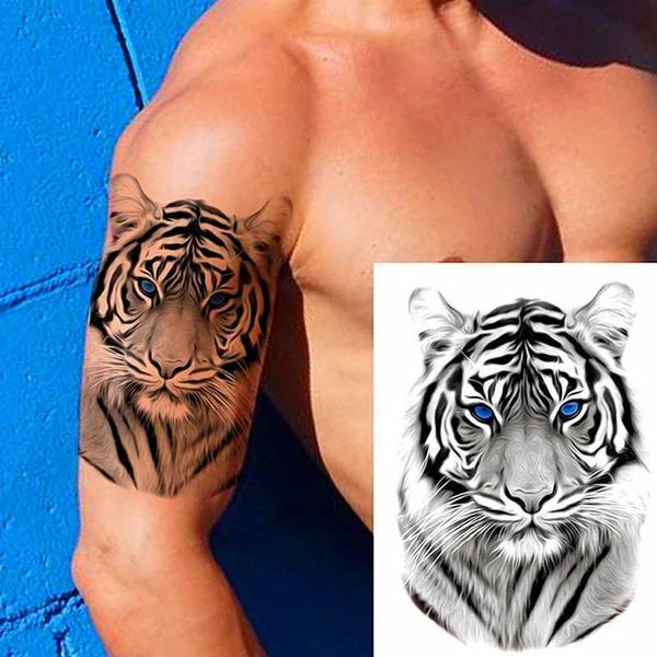 2nxs Transferencia de tatuaje 31 Estilo Tatto Tattoo Tatter Tiger Lion Wolf Animales Tatuajes falsos Pegatinas impermeables