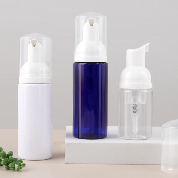 Bouteille de pompe à mousse vide de 2 oz/60 ml Bouteille de savon à pompe en plastique de 1 oz/30 ml Taille de voyage Petites bouteilles de distributeur de désinfectant pour les mains portables, bouteille moussante instantanée transparente