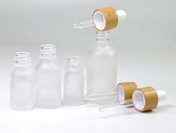 Flacons compte-gouttes en verre dépoli de 2 oz flacons d'échantillons de parfum de bouteille d'huile essentielle contenants cosmétiques liquides