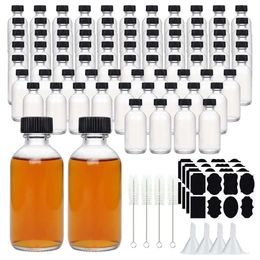2oz kleine heldere glazen flessen met dekselcontainers rond monster voor sapolie gember ss whisky vloeistoffen 240523