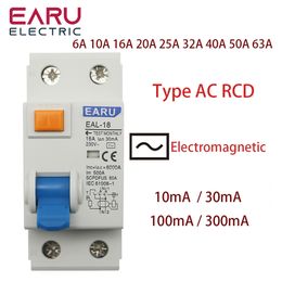 2P Type AC RCCB RCD ELCB Circuit de courant résiduel électromagnétique AC ELCB 25A 40A 63A 80A 100A RCD 30MA 100MA 300MA