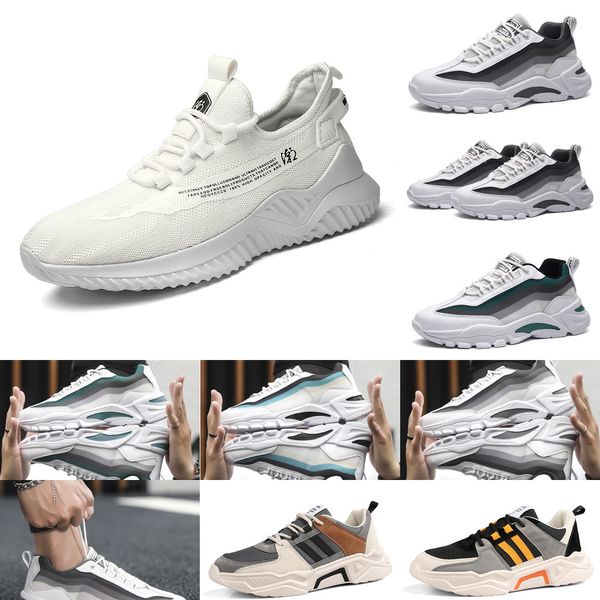 2P1F Zapatos para correr cómodos para hombre, casual, transpirable, gris sólido, Beige, accesorios para mujer, buena calidad, deporte, verano, moda, zapato para caminar 14