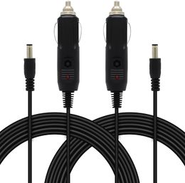 Paquete de 2 12V-24 V DC 5,5 x 2,1 mm Encendedor de cigarrillos de coche Cable de alimentación de extensión universal Adaptador de cargador de coche para coche camión autobús