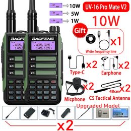 2Pack Baofeng UV-16 Pro Mate V210W Walkie Talkie UV16Pro Maximale Type-C Charger Lange Heer ProBle ProBle Radio Upgrade UV5R UV10R Max V2