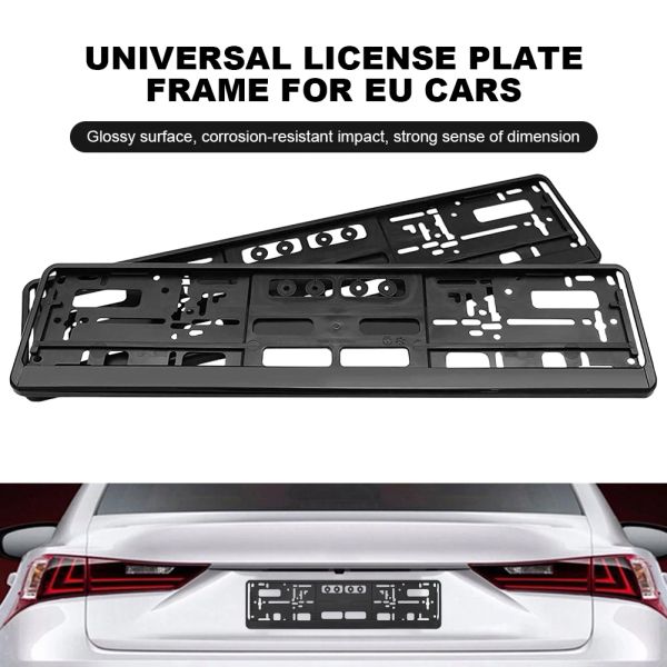 2packs Carte d'immatriculation de voiture UE Universal Rectangulaire Car Plaque d'immatriculation du support Auto