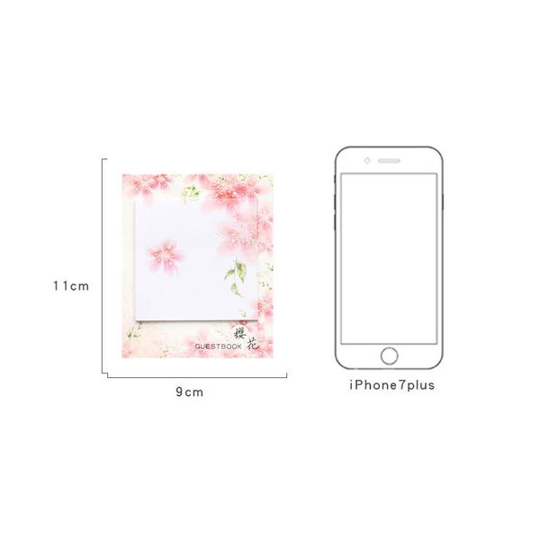 2packs Blossoms de cerise romantique Remarque Mémo PAPIER PAPIER PAPIER Japonais Small Fresh Stationery School Office Supplies