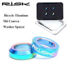 2Pair Risk Mountain BMX Bike Bicycle Titanium M6 Espacial de lavadora convexa para el grupo de freno de disco Grupo de montaje XT Bolts