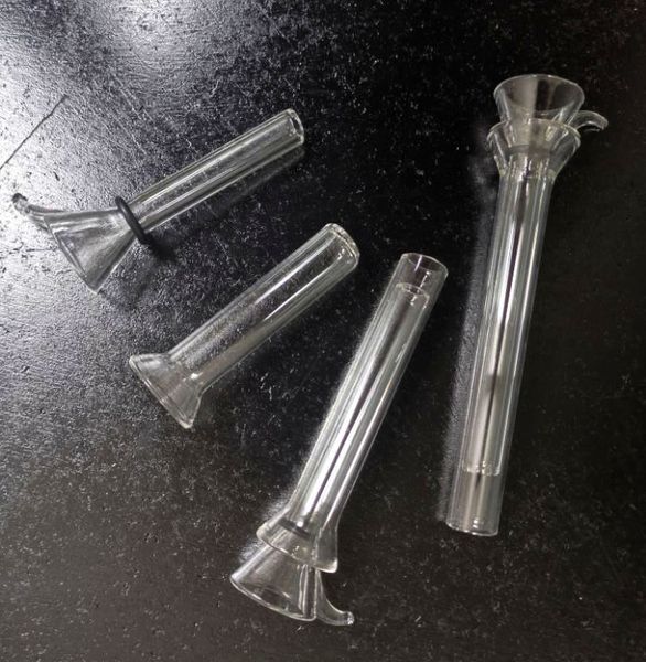 2 piezas de vidrio cuencos macho diapositivas femenino stem slide embudo estilo con caucho negro simple accesorios para fumar para vidrio bong hotglassart tienda vendiendo