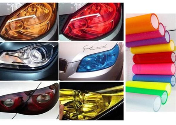 2 unidades de 30 cm x 100 cm, luz para coche, luz trasera, tinte, estilo, película de vinilo impermeable, pegatina, 12 colores, opción 2197775