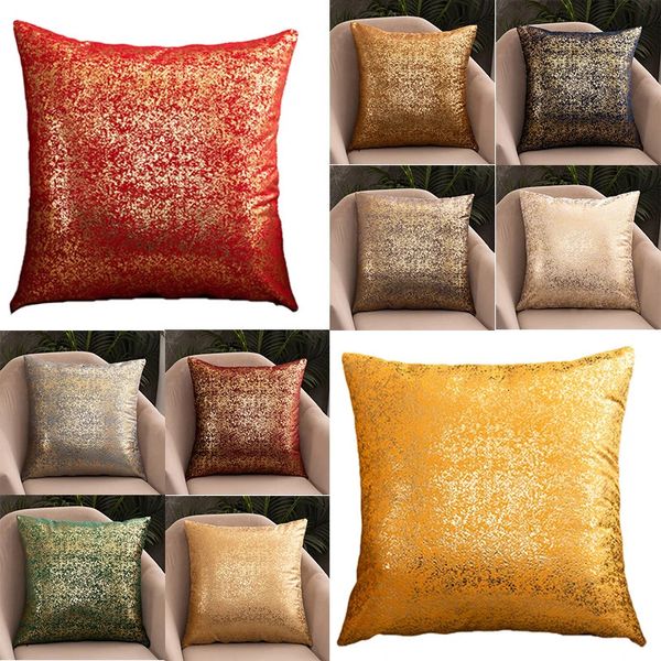 2PC 45x45cm taie d'oreiller plaquée or lumière luxe canapé taie d'oreiller velours taie d'oreiller doux coussin taie d'oreiller velours brillant décoration de la maison 240113