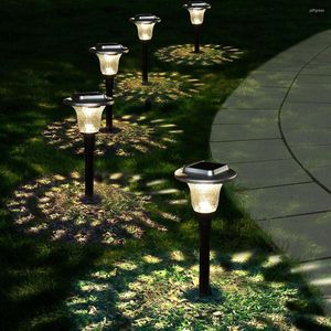 2PC/4pc Solar Lawn Light Spotlight LED integrado Interpretado al aire libre Totinete de tierra colorido White White Garden