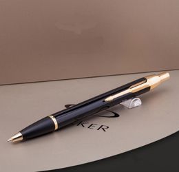 2pc Business Office Parker IM Series Black with Golden Trim Metal Ballpoint Pen4363327