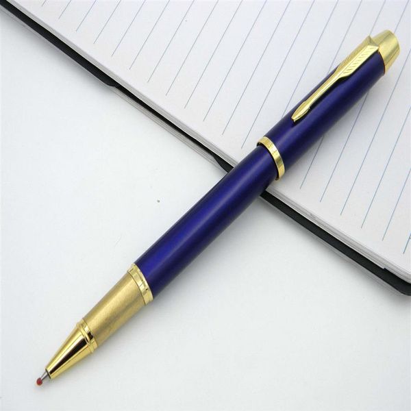 2pc Business Writing IM Series Blue Golden Arrow Clip 0 5 mm Stylo à bille roulante214S