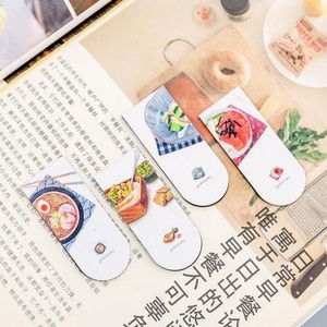 2pc schattige bookmark student flip boek map Fun Gourmet Magnetic Textbook Office School STATIONS Korea briefpapier