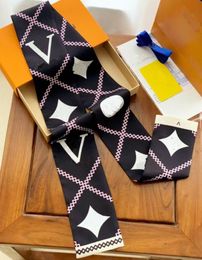 2 unid diseñador letras impresión floral seda bufanda diadema para 2023 verano mujeres moda mango largo bolso bufandas paris hombro totalizador equipaje cinta cabeza envolturas