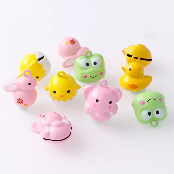 2pc Duck Frog Rabbit Animaux Jingle Bells Perles lâches Festival Party / Christmas Tree Dorations / Pet Bell / DIY Crafts Accessoires