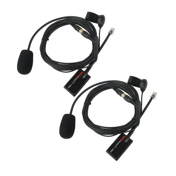 2Pc Dedo 34cm PTT Auricular manos libres 6-core para Yaesu Radio FT-1807/1907/1802