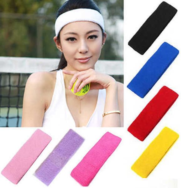 2PC Bandeaux 1Pc Femmes / Hommes Coton Bandeau Bandeau Sport Yoga Gym Running Stretch Cheveux Bandeau Cyclisme Tête Large Empêcher Sweat Band Y23