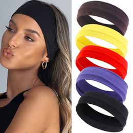 2PC Bandeaux Sports D'été Bandeaux Pour Femmes Fitness Run Yoga Bandanas Solide Couleur Élastique Bandes De Cheveux Stretch Maquillage Cheveux Accessoires 2023 Y23