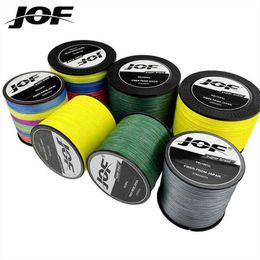 2 unidades JOF 500M 12 hebras 9 hebras 8 hebras sedal de pesca PE multifilamento Multicolor fuerte carpa sedal 18LB-135LB W220307219r