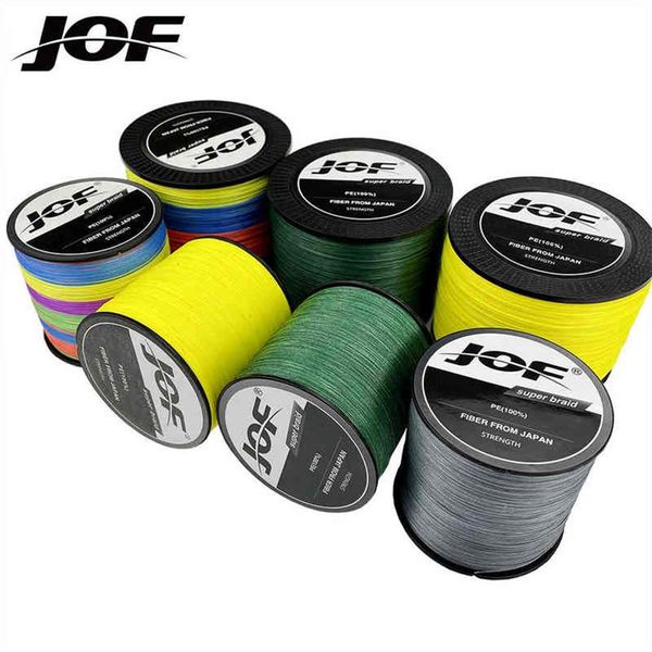 2 PC JOF 500 M 12 brins 9 brins 8 brins ligne de pêche PE multicolore Multifilament forte carpe ligne de pêche 18LB-135LB W220307227r