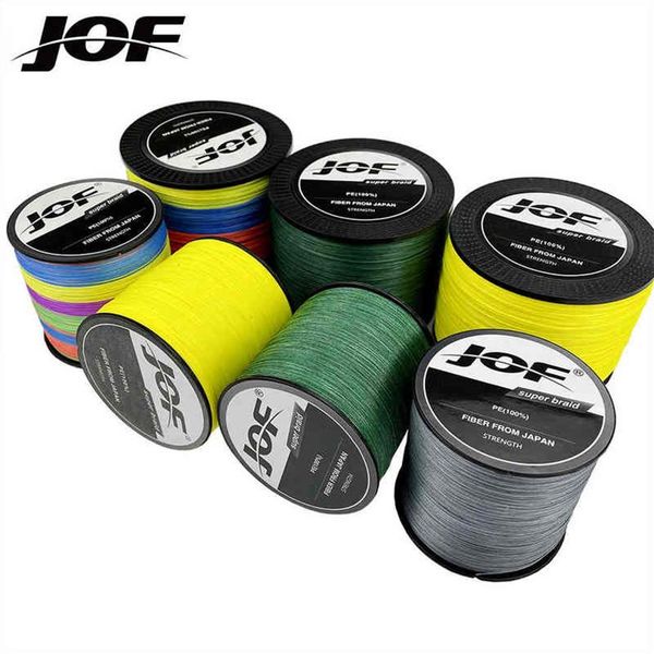 2 PC JOF 500 M 12 brins 9 brins 8 brins ligne de pêche PE multicolore Multifilament forte carpe ligne de pêche 18LB-135LB W220307219r