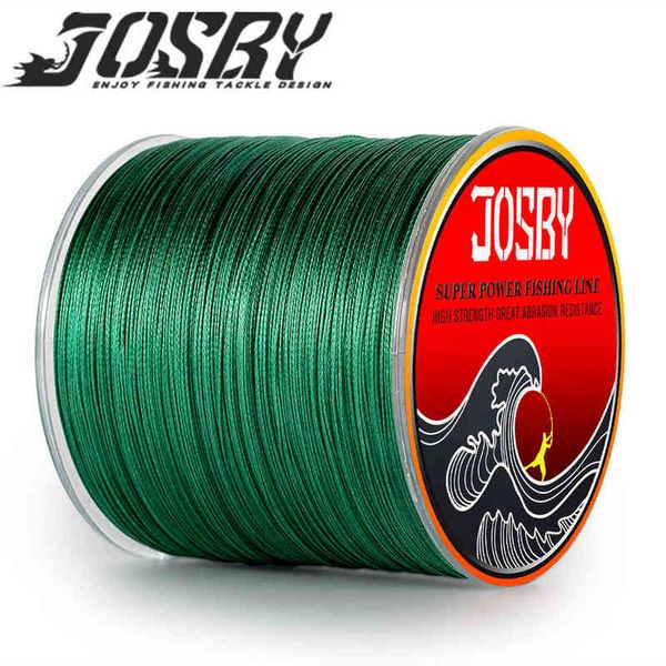 2 UNID JOSBY 8 Strand Japón Super Fuerte PE Línea de pesca trenzada Línea de pesca multifilamento 500 m Hilo Negro 8 Tejidos 18LBS-85LBS Nuevo W220307