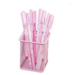 Stylo Gel fleurs de cerisier Kawaii, 2 pièces, écriture créative à encre noire, à base d'eau, fournitures scolaires et de bureau, papeterie 0.38mm