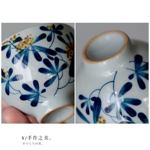 2pc / lot 70 ml Pure tasse de thé Osmanthus peint à la main Bleu et blanc maître ménage en céramique tasse de thé kung fu Sente invité tasse d'invité