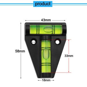 2pc mini T-type laseriveau meten verticale en horizontale spirit bubble driehoek groene gereedschappen